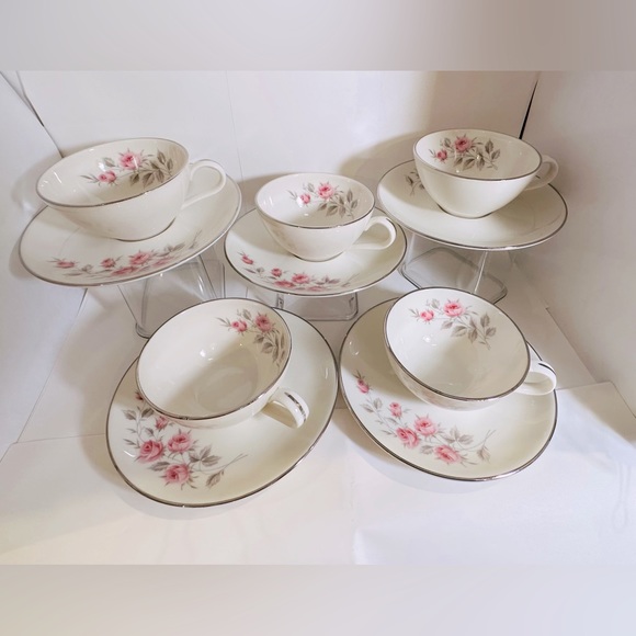 Spring Rose by AMERICAN FORESIGHT CUPS AND SAUCERS $12 each or 5 x $50 - Picture 1 of 7